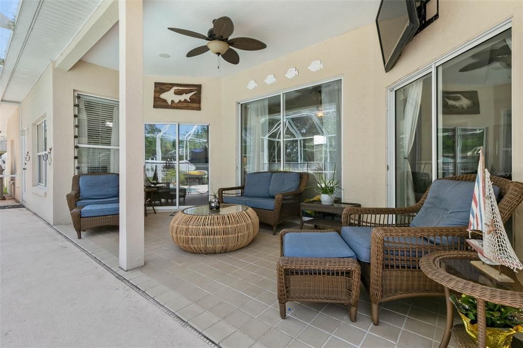 Outdoor pool sitting ,entertainment  area.