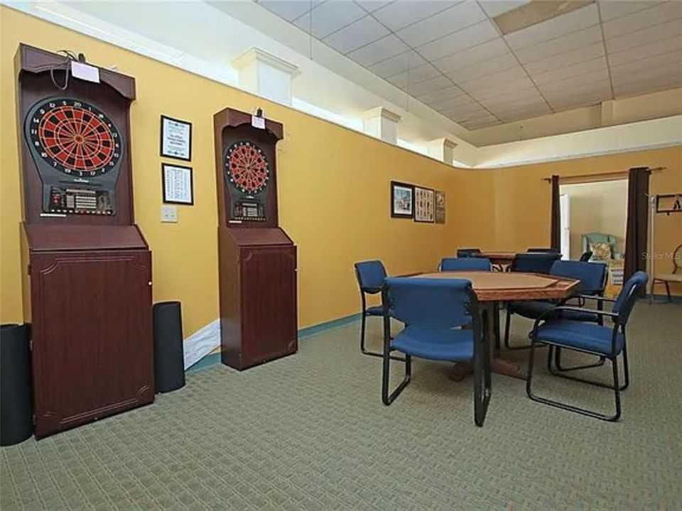 Darts & card game room.