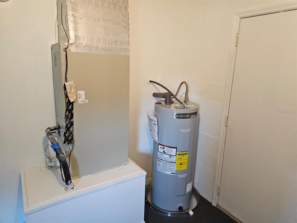 new hot water heater and inside hair handler