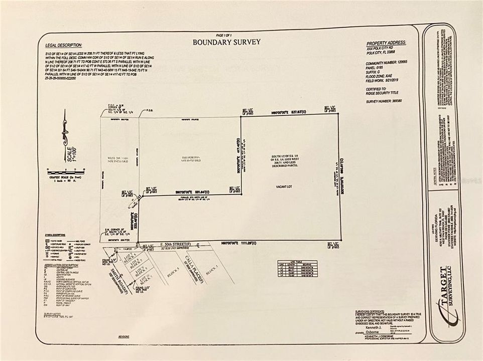 BOUNDARY SURVEY OF VACANT LOT