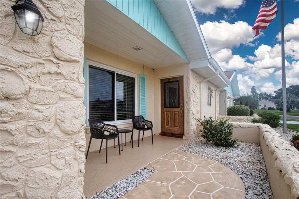 Covered patio entry