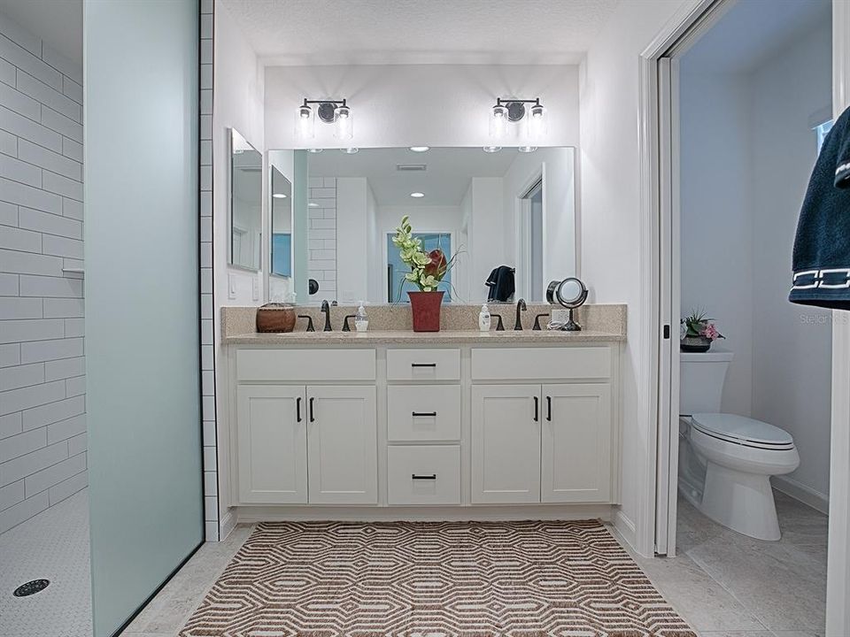 Double Vanity with Quartz counter