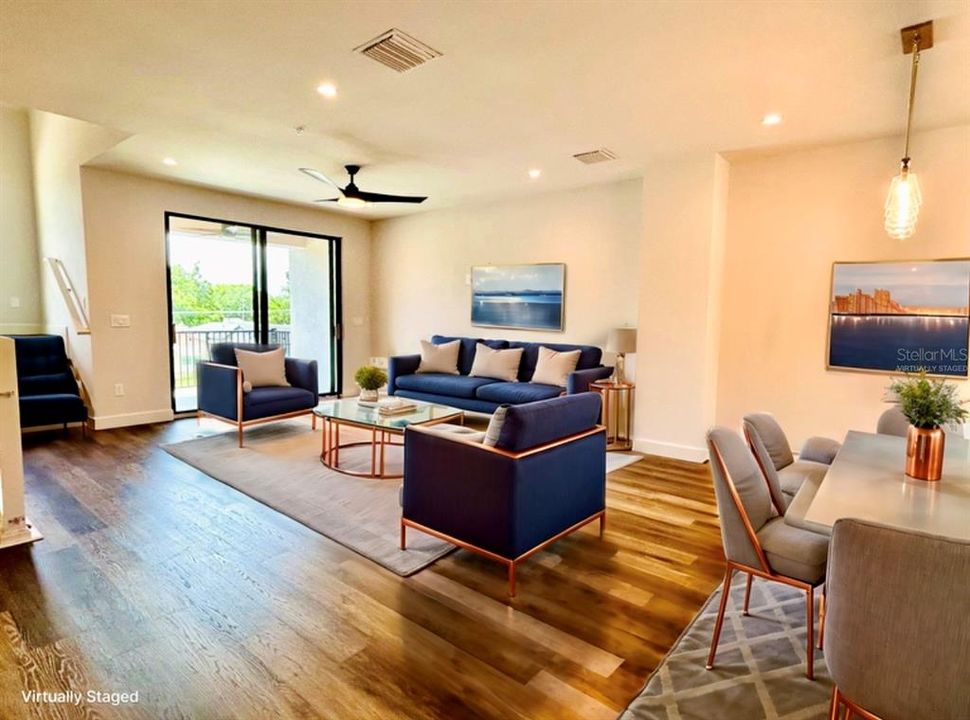 Living room with huge balcony - Virtually Staged