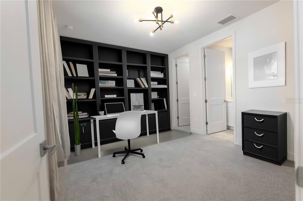 Bedroom 1 with ensuite bathroom and a walk-in closet (first floor - virtually staged)