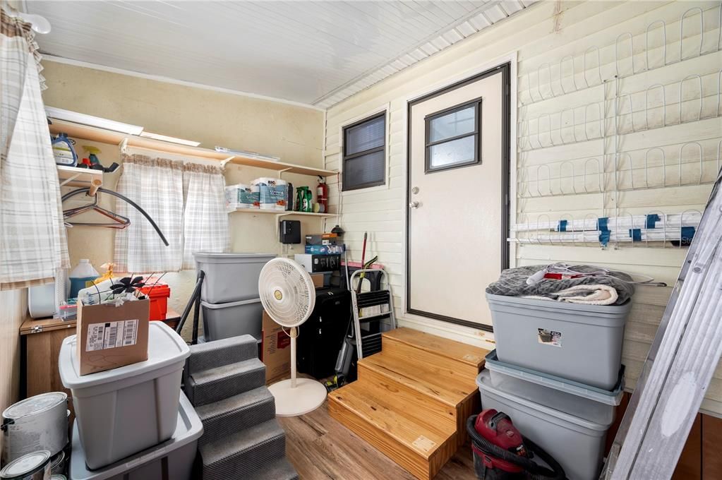 backroom storage. Could be converted to 2nd bedroom. Laundry room hook up in this room as well