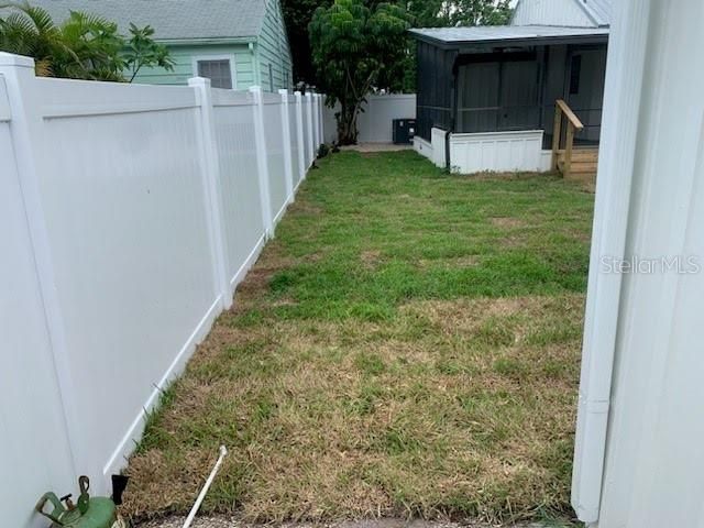 New sod looking back toward private deck