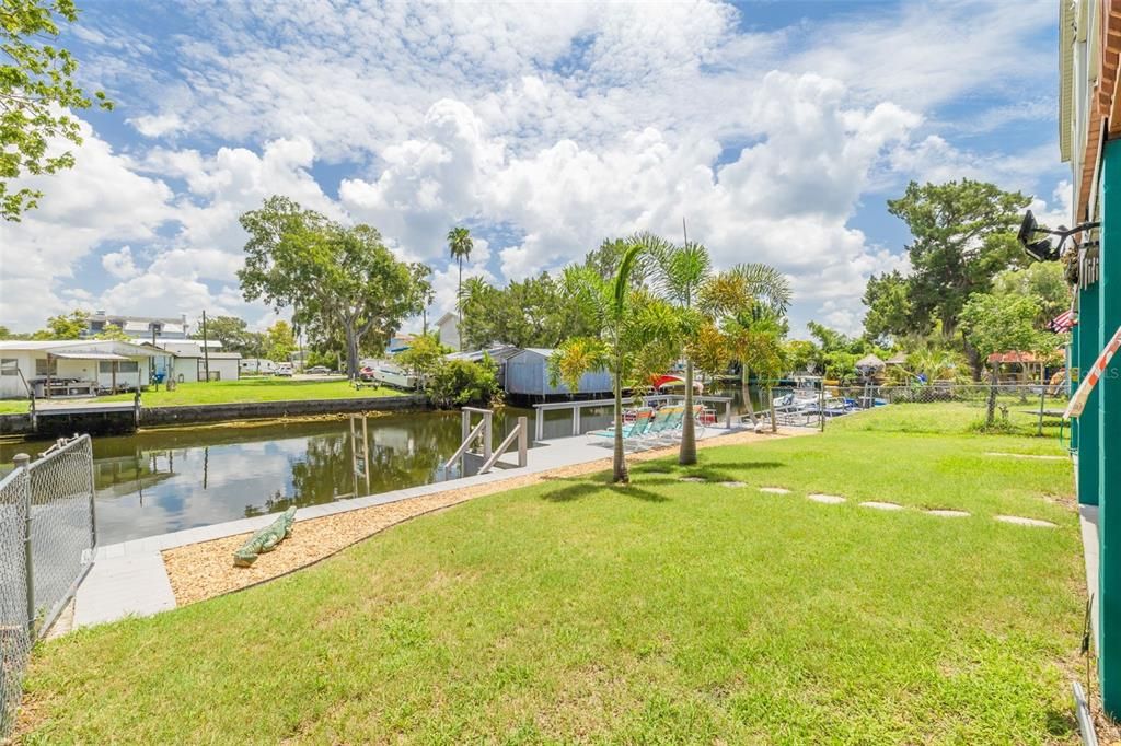 Backyard with dock