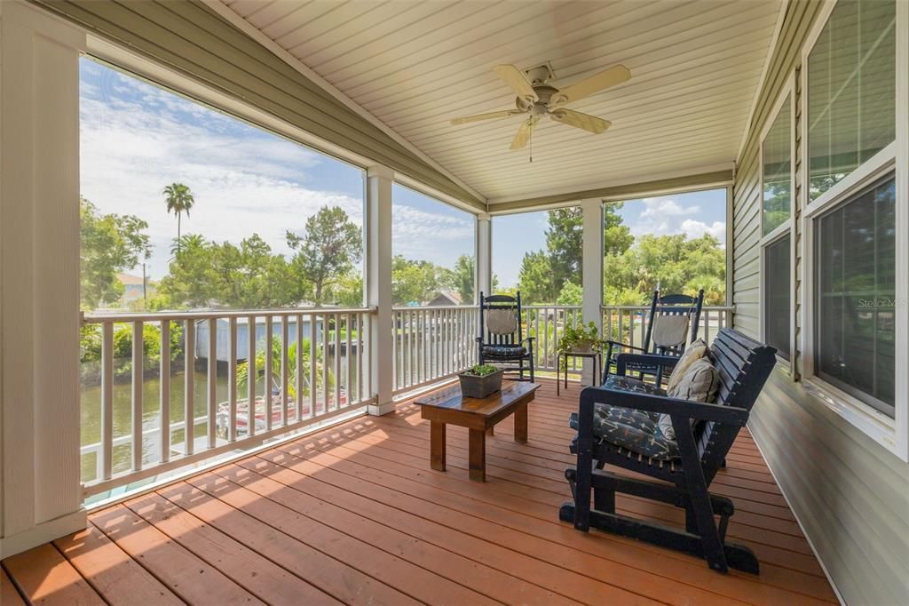 Upper floor screen enclosed balcony