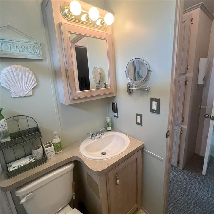 Bathroom vanity and mirror