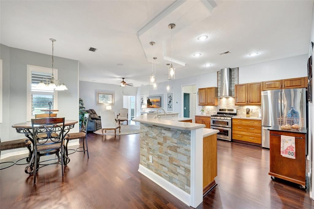 Open entertaining area with lots of natural light.