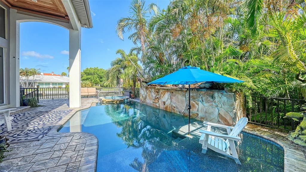 Custom Pool with Sun Shelf