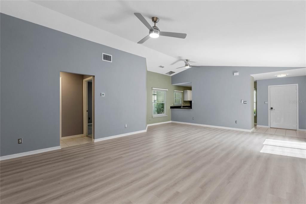 open concept Living room/ dining room