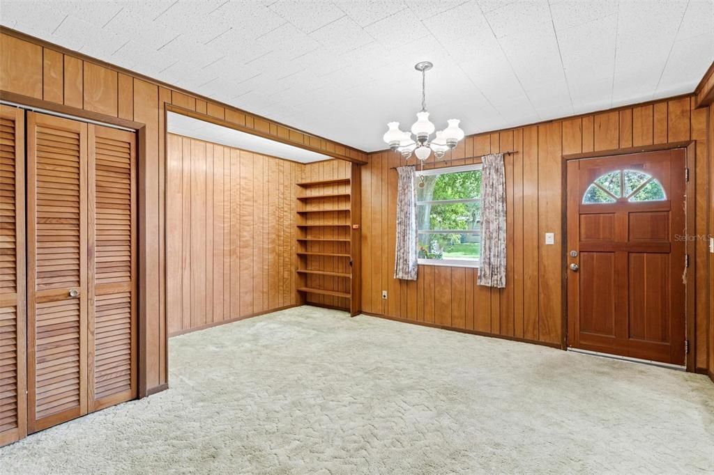 Living Area with Built-in Shelving