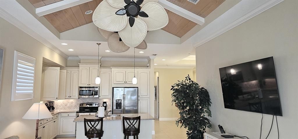 Vaulted Ceiling Living to Kitchen