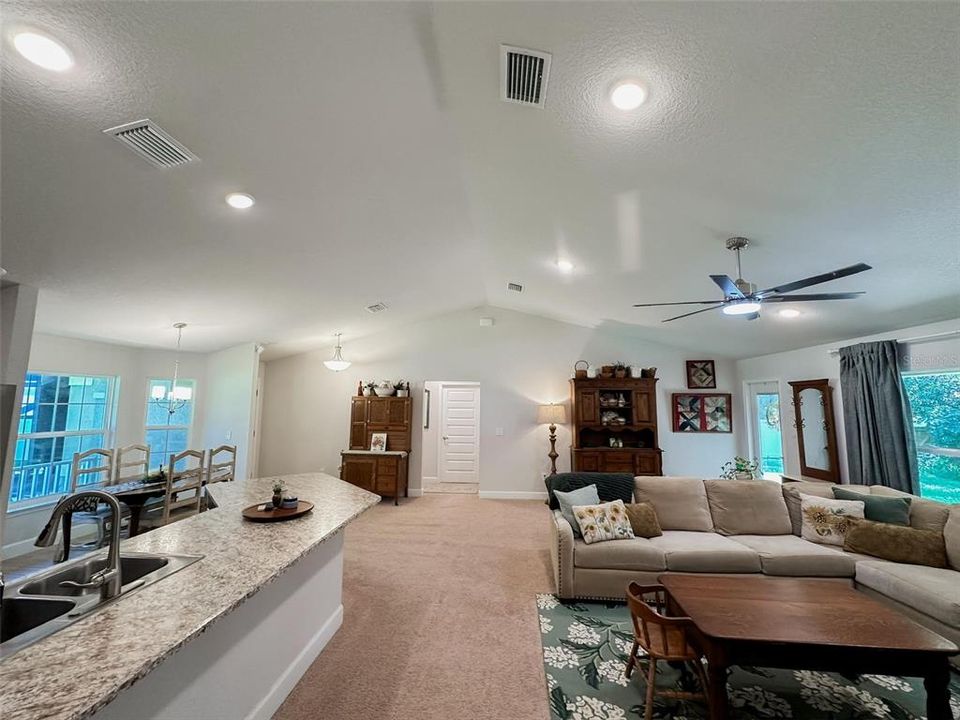 Kitchen & Living Room towards Primary Bedroom