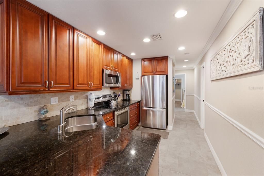 Granite counters in the kitchen