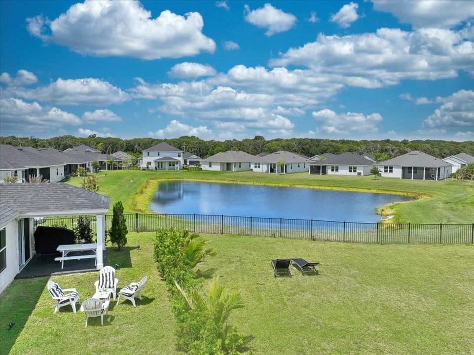 Pond view from the backyard.