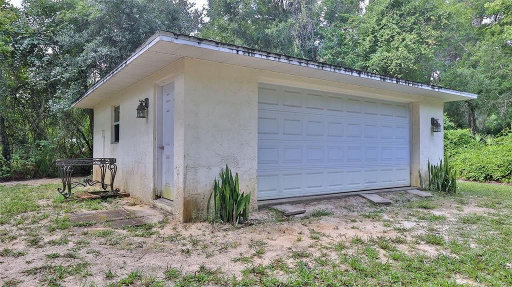 Double garage is CBS, concrete block stucco.