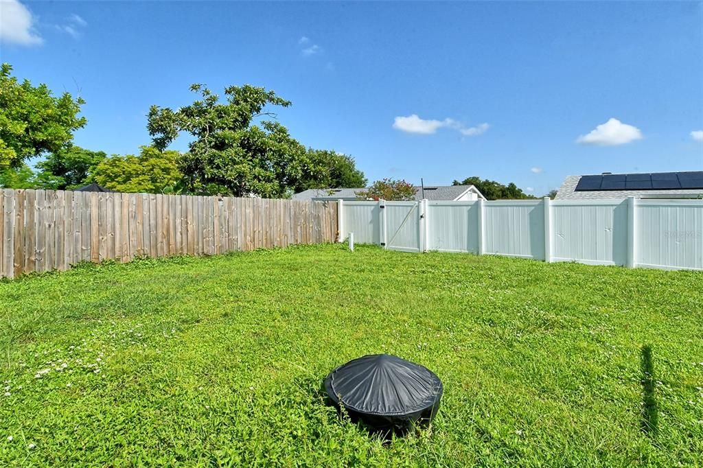 Fully fenced backyard