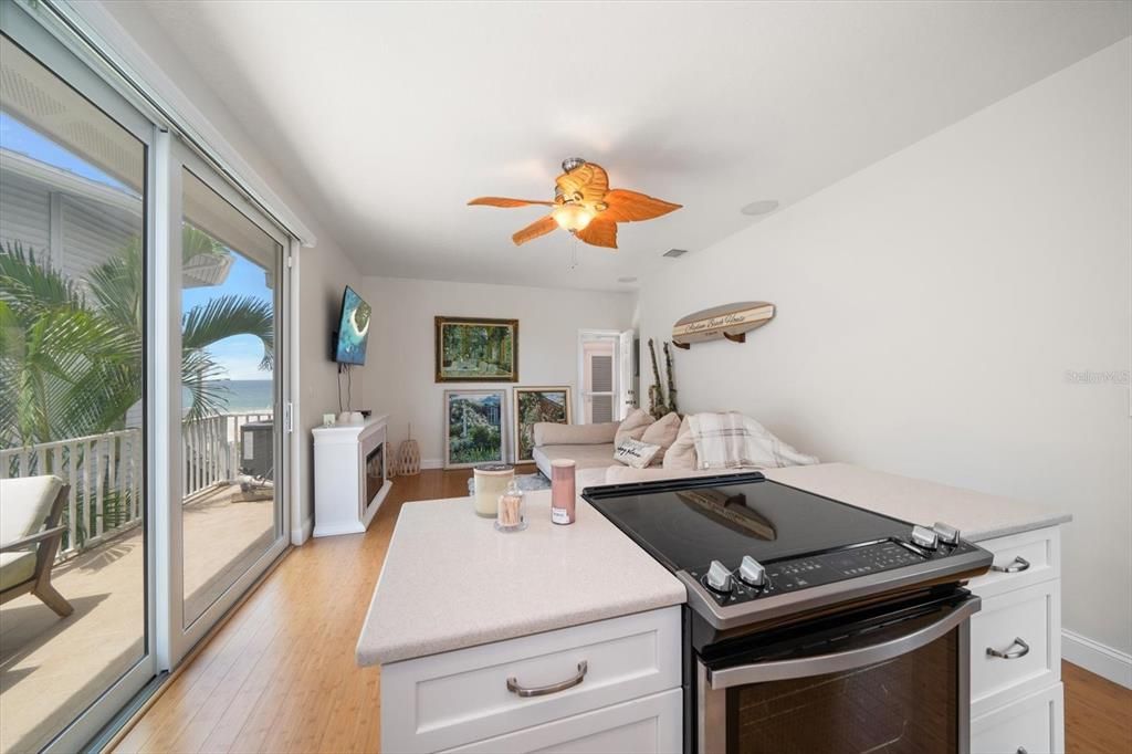 Guest House kitchen and living room combination, Beach views!