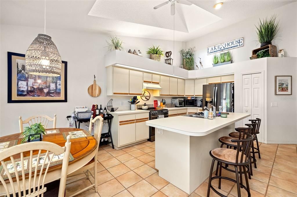 Spacious, light and bright kitchen.