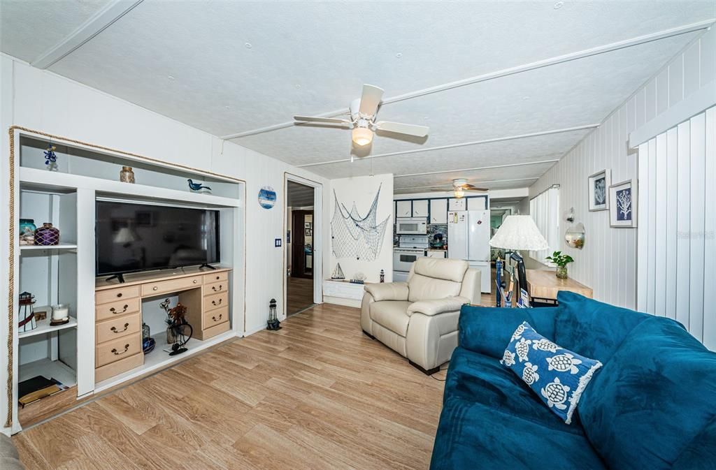 A view from the living room, looking toward the kitchen.