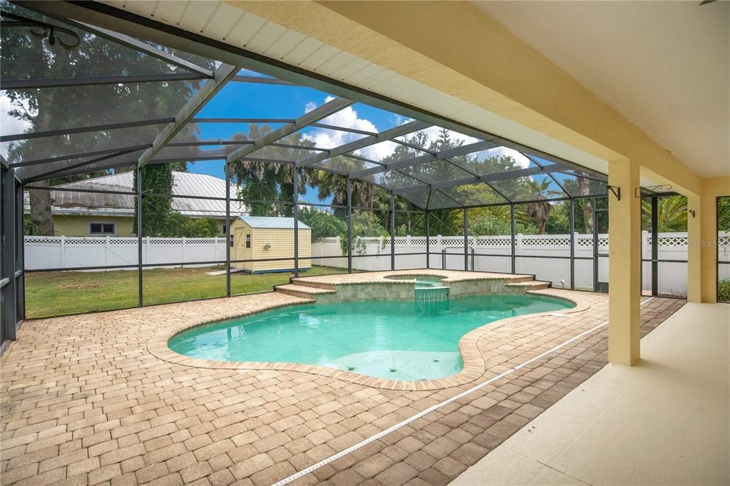 Enclosed Back Patio and In-Ground Pool