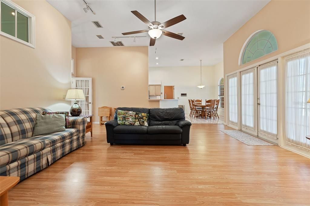 Open Floor plan with french doors to the back yard