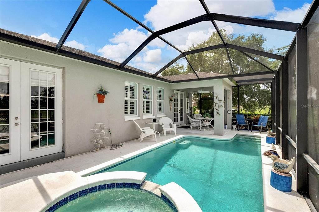 Pool area and french doors to go in the master bedroom suite!