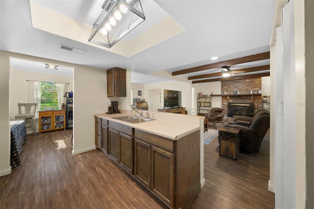 Kitchen into Family Room