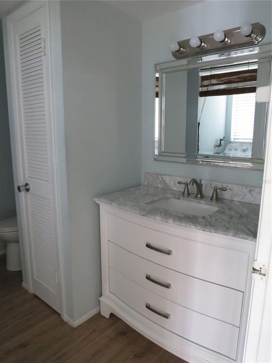 Hall bath vanity