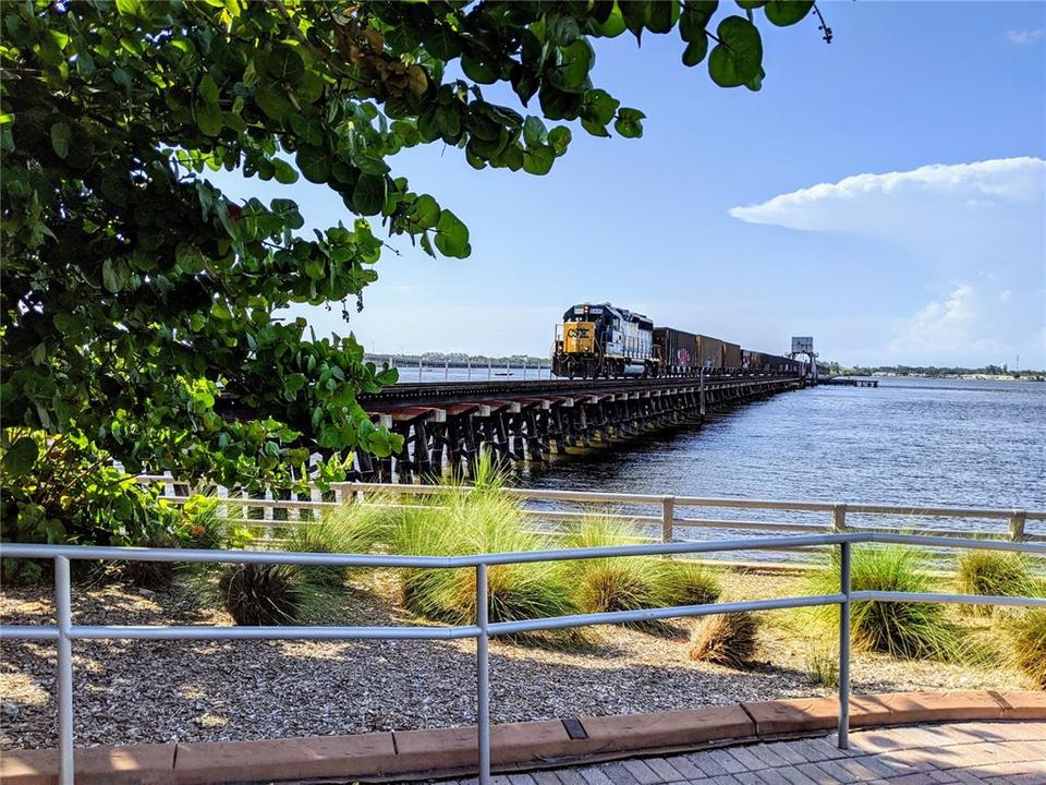 Along Riverwalk - stopped to watch daily Tropicana train...