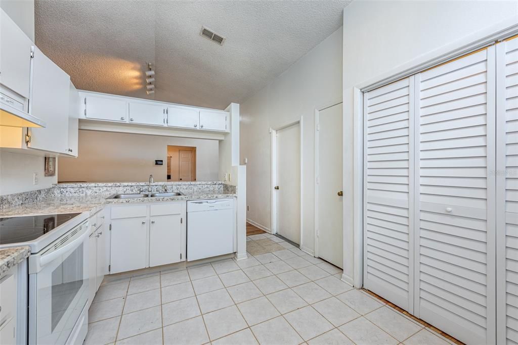 Laundry Closet in kitchen Washer & Dryer do not convey to buyer.  There is electric dryer/washer hookup.