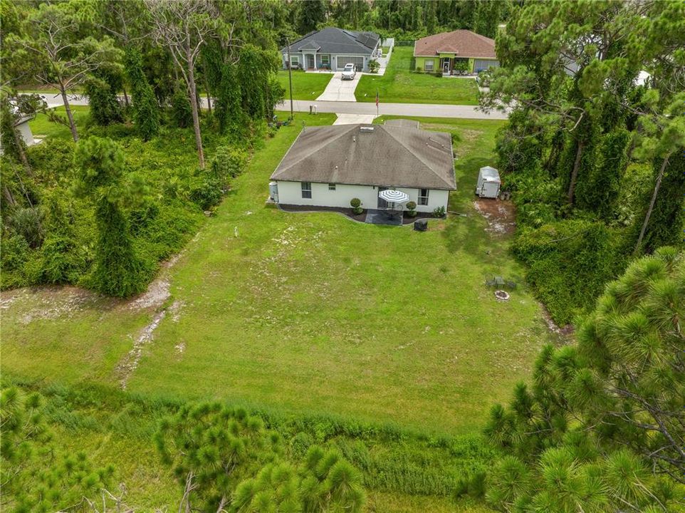 Backyard is private and calming. An empty lot on both sides = privacy