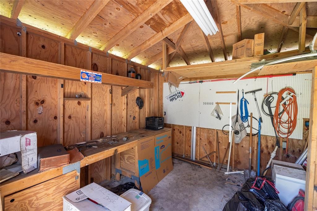 Inside of workshop/shed