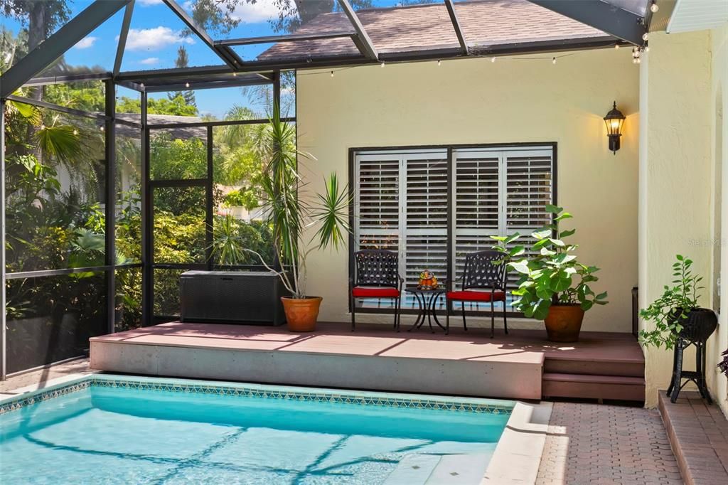 Pool with decking.