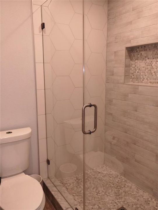 Master shower was recently renovated!