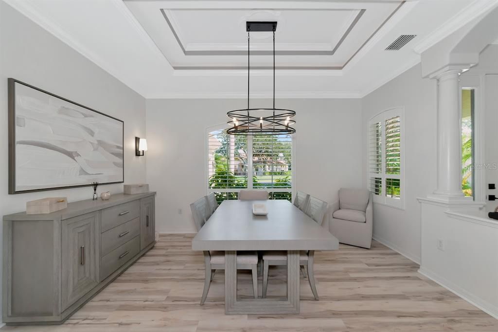 Formal dining room beautifully furnished.