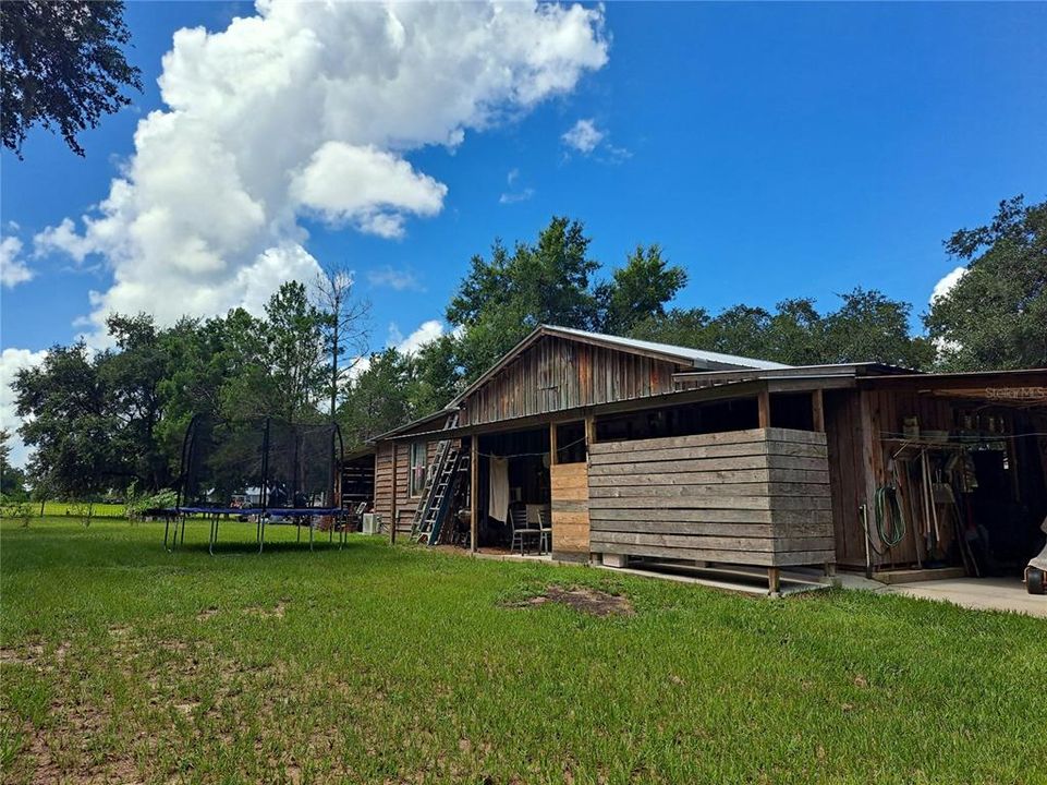 BACK OF BARN/OUTDOOR SHOWER