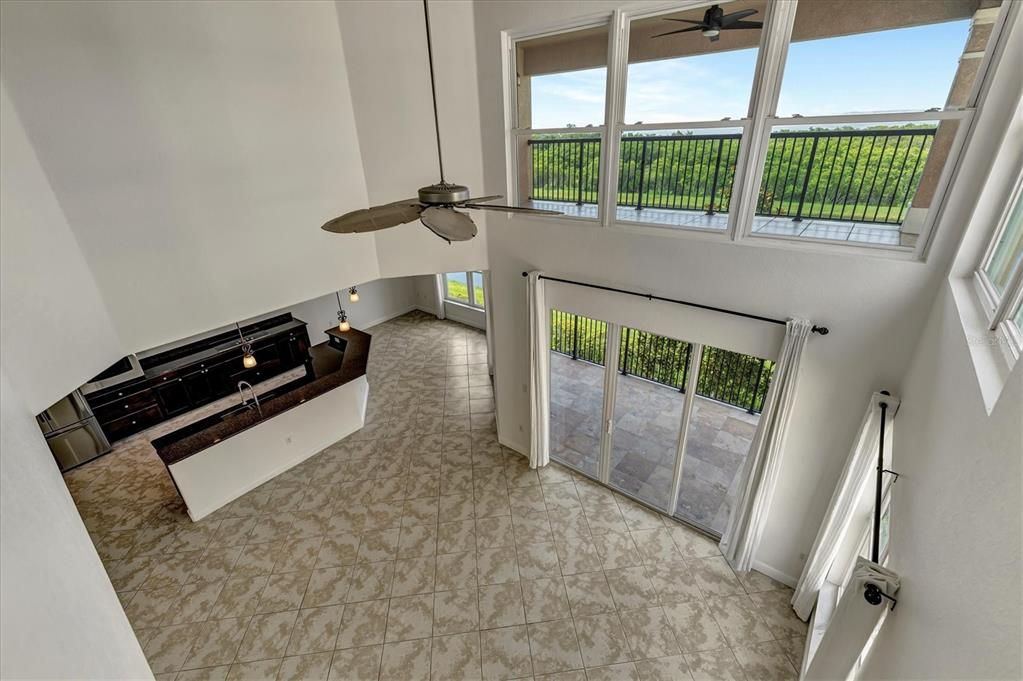 View from Loft looking down to Great Room