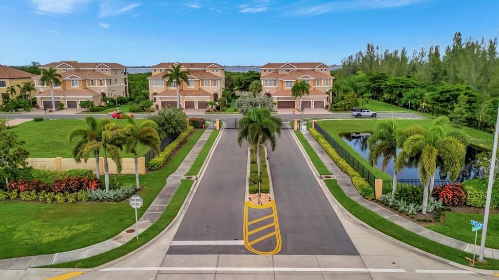 Driveway into the subdivision