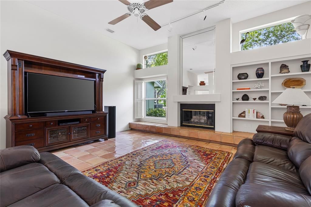 Family Room w/ Wood Burning Fireplace