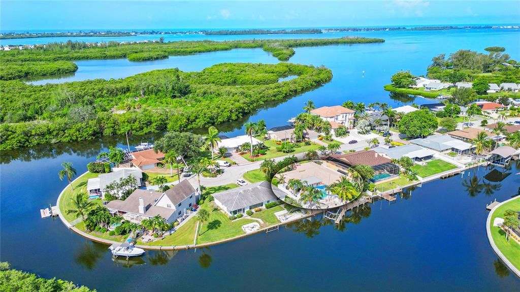 Aerial and Sarasota Bay.