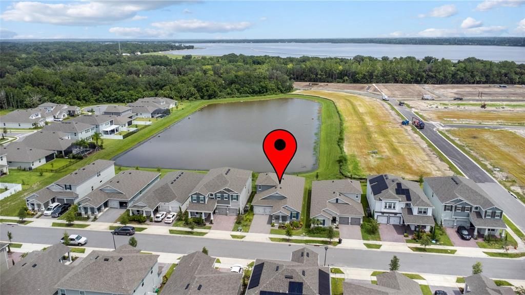 Pool, clubhouse, playground ariel view