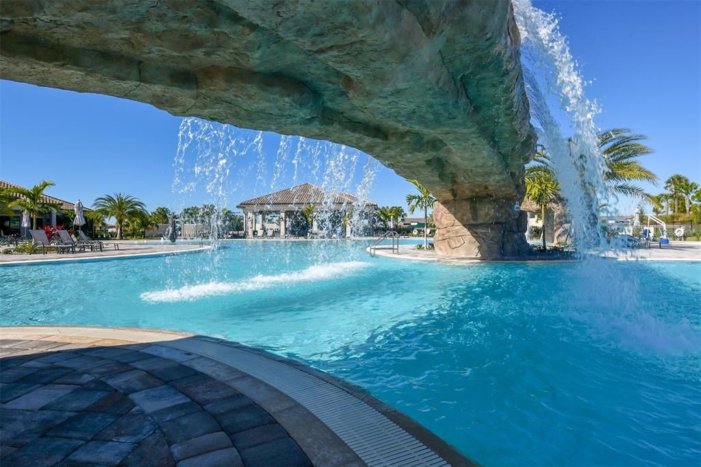 Waterfall pool feature