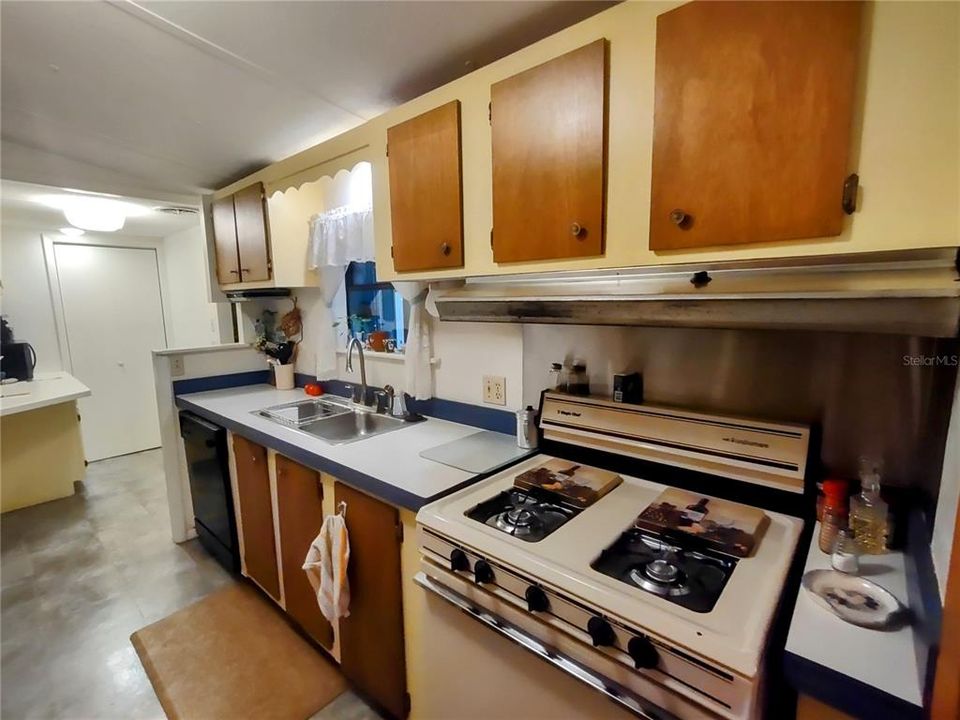 Kitchen with gas stove