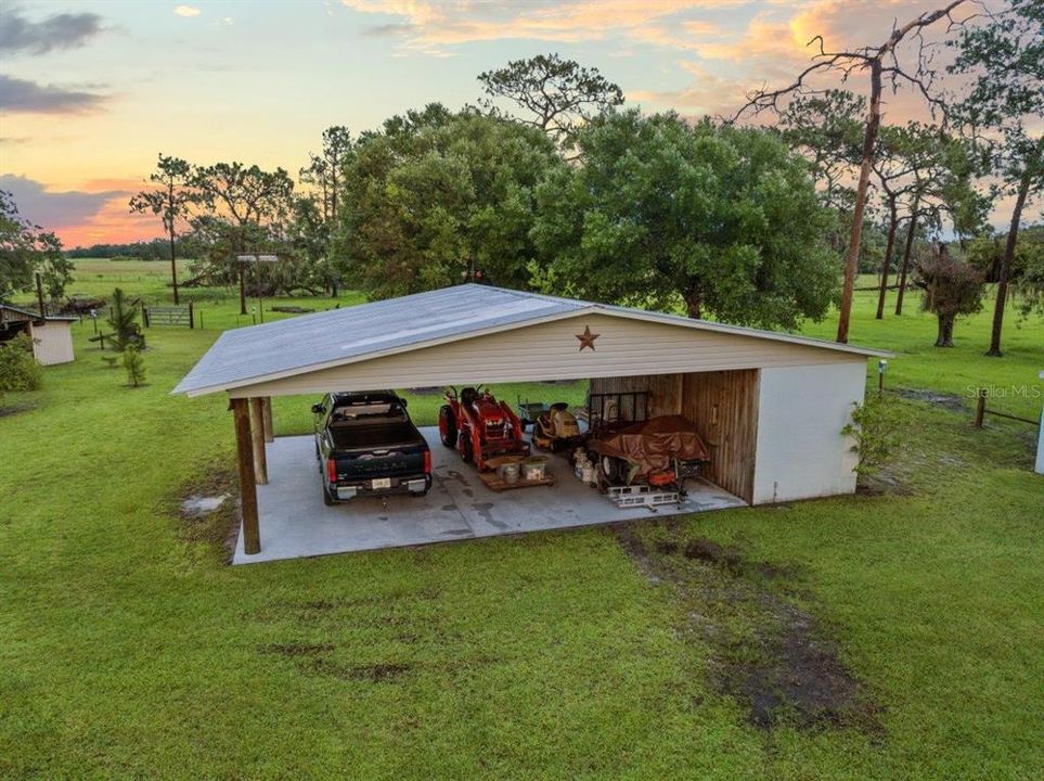 Pole barn perfect for extra storage.