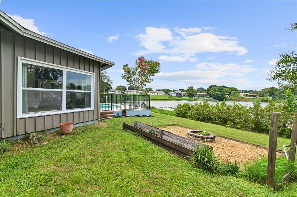 Backyard and lake view