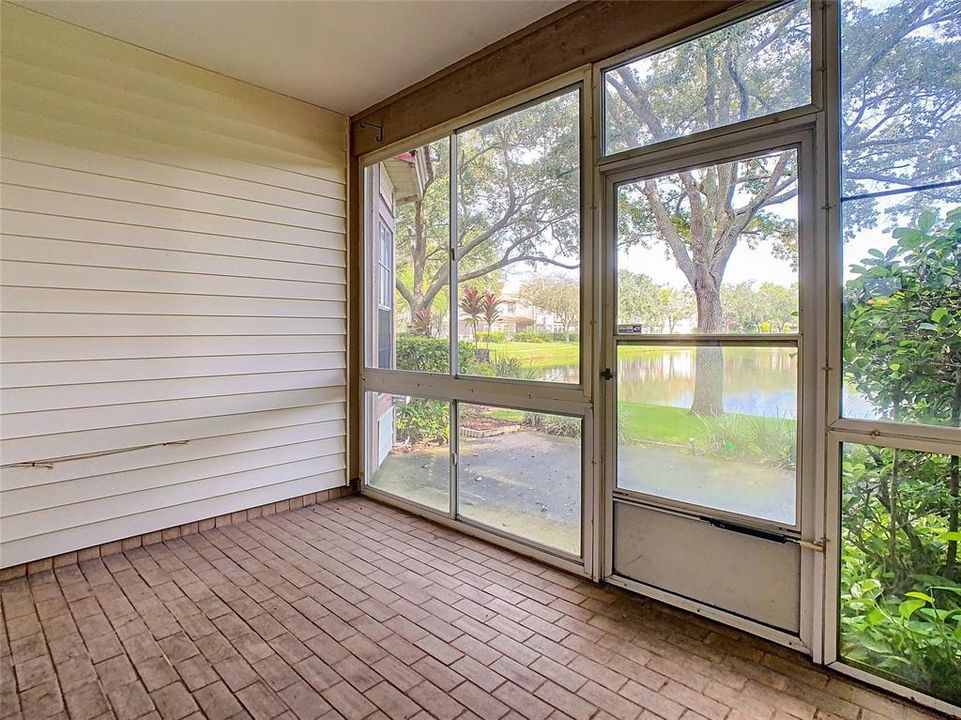 View of Open Porch & Pond