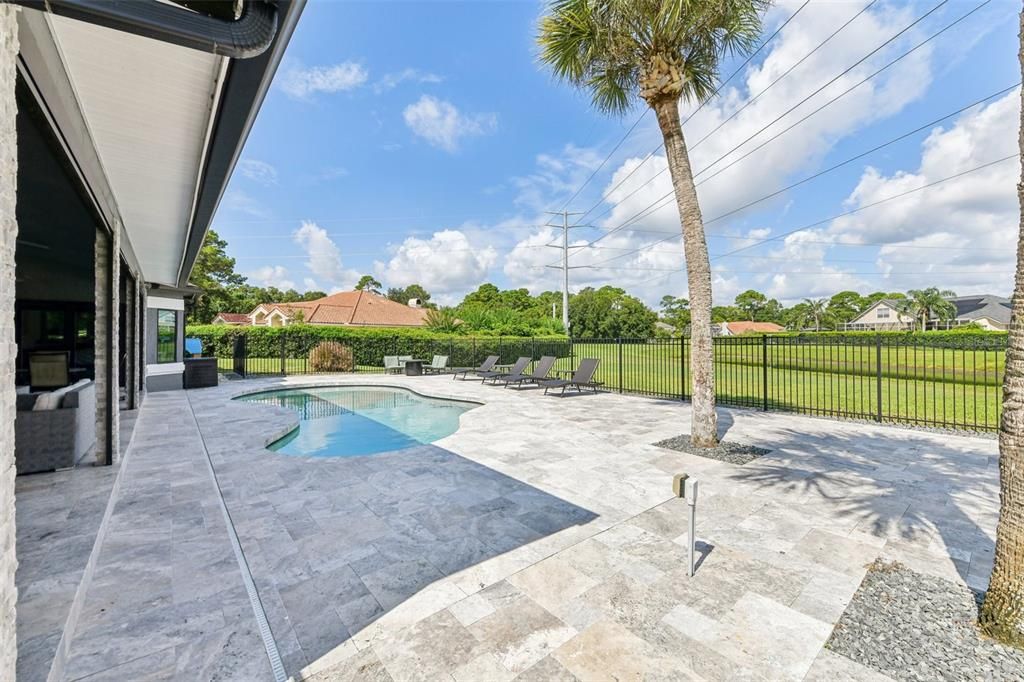 Fenced open air pool